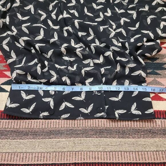 Rare Byron Lars Beuty Mark Black Chiffon Fairy Tunic Top Sz 4 Button Tie Front - Picture 10 of 11